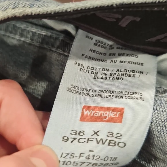 N Blue Wrangler Jeans Sz 36 X 32 - Picture 4 of 4